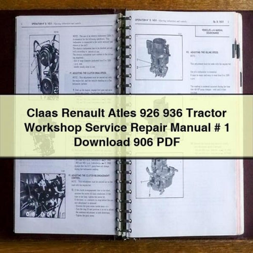 Claas Renault Atles 926 936 Tractor Workshop Service Repair Manual # 1 906