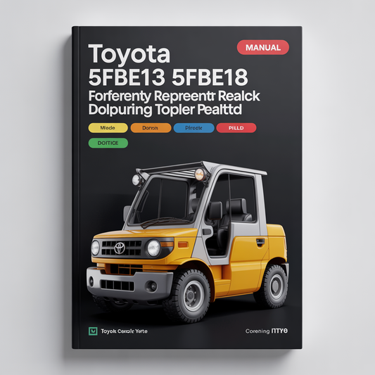 Toyota 5FBE10 5FBE13 5FBE15 5FBE18 5FBE20 Forklift Service Repair Workshop Manual