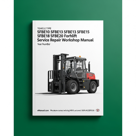 Toyota 5FBE10 5FBE13 5FBE15 5FBE18 5FBE20 Forklift Service Repair Workshop Manual