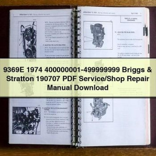 9369E 1974 400000001-499999999 Briggs & Stratton 190707 PDF Service/Shop Repair Manual Download