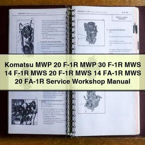Komatsu MWP 20 F-1R MWP 30 F-1R MWS 14 F-1R MWS 20 F-1R MWS 14 FA-1R MWS 20 FA-1R Service Workshop Manual