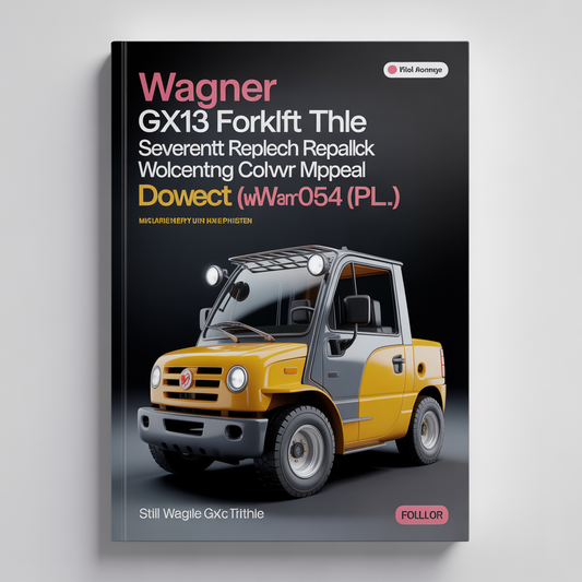 Still Wagner GX13 Forklift Service Repair Workshop Manual (Id.Nr.W8 054 134)