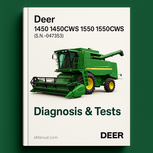 Deer 1450 1450CWS 1550 1550CWS Combines (S.N.-047353) Diagnosis & Tests Service Manual (tm4699)