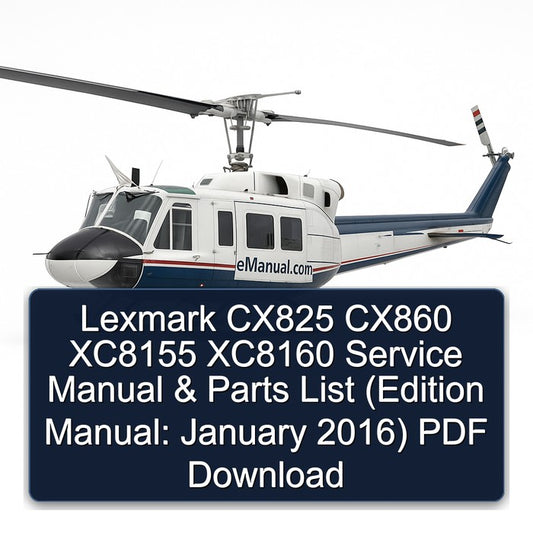 2016 Lexmark CX825 CX860 XC8155 XC8160 (edition : January ) Parts Catalog