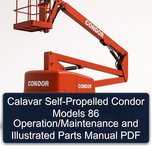 Calavar Self-propelled Condor Models 86 Operation/ Illustrated Parts Catalog