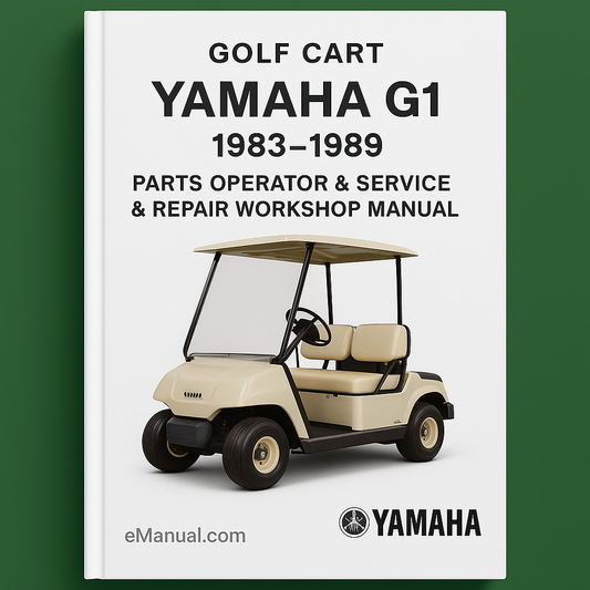 Yamaha G1 Golf Cart Car Buggy 1983-1989 Parts Operator & Service Repair Workshop Manual