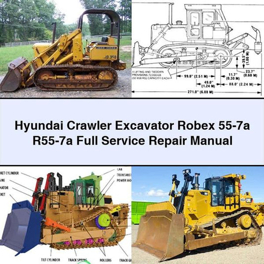 Hyundai Crawler Excavator Robex 55-7a R55-7a Full Service Repair Manual