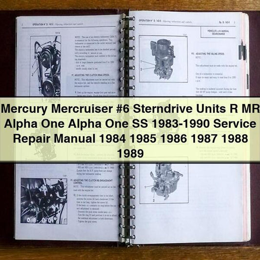 Mercury Mercruiser #6 Sterndrive Units R MR Alpha One Alpha One SS 1983-1990 Service Repair Manual 1984 1985 1986 1987 1988 1989