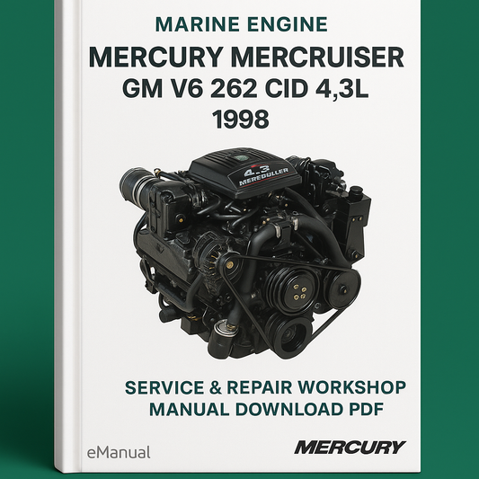 Mercury Mercruiser GM V6 262 CID 4.3L Marine Engine 1998 Service Repair Workshop Manual