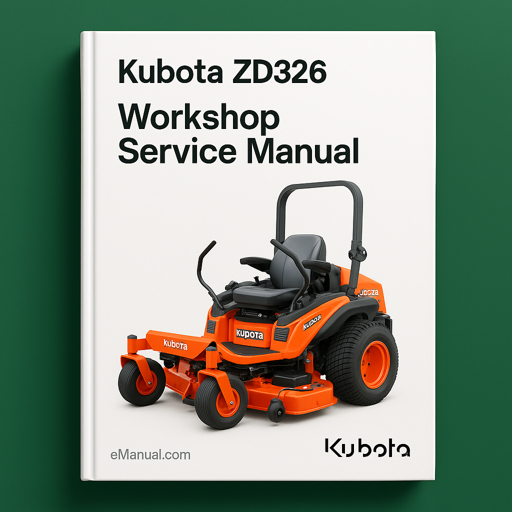 Manual de servicio de taller Kubota ZD 326 para reparación Descargar PDF