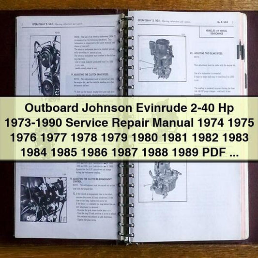Outboard Johnson Evinrude 2-40 Hp 1973-1990 Service Repair Manual 1974 1975 1976 1977 1978 1979 1980 1981 1982 1983 1984 1985 1986 1987 1988 1989