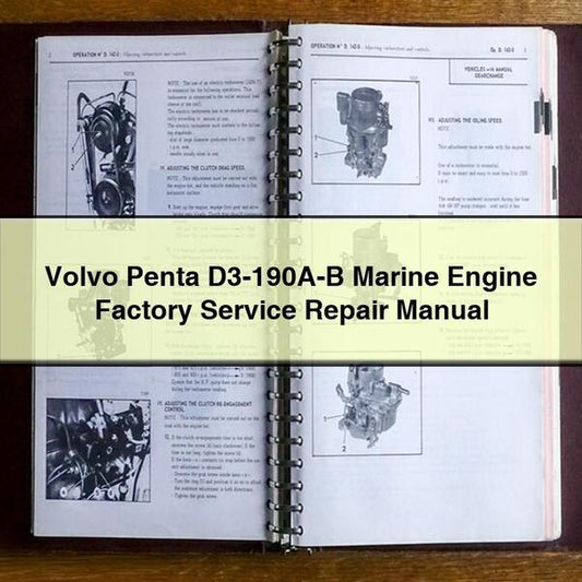 Volvo Penta D3-190A-B Marine Engine Factory Service Repair Manual