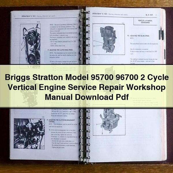 Briggs Stratton Model 95700 96700 2 Cycle Vertical Engine Service Repair Workshop Manual Pdf