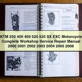 2000-2006 KTM 250 400 450 520 525 SX EXC Motorcycle Service Repair Workshop Manual PDF