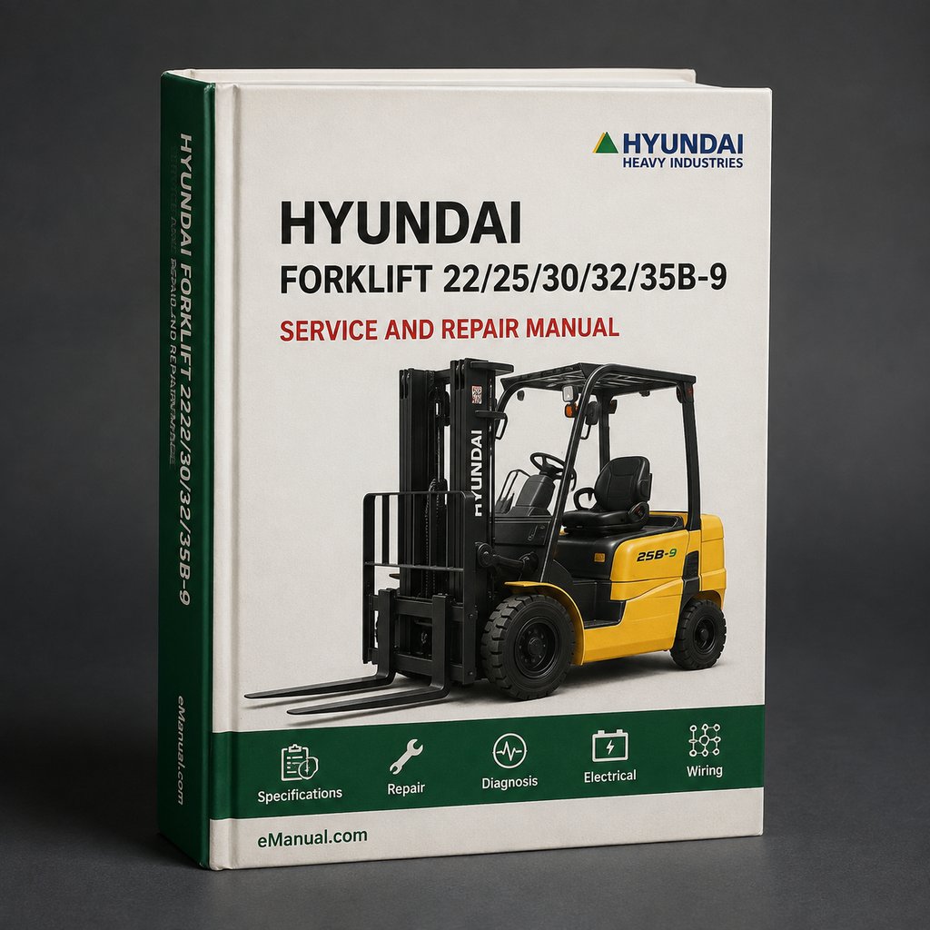 Carretilla elevadora Hyundai 22/25/30/32/35B-9 Manual de reparación de servicio Descargar PDF