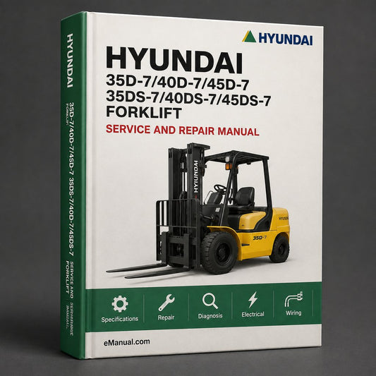 Hyundai 35D-7/40D-7/45D-7 35DS-7/40DS-7/45DS-7 Forklift Service Repair Manual