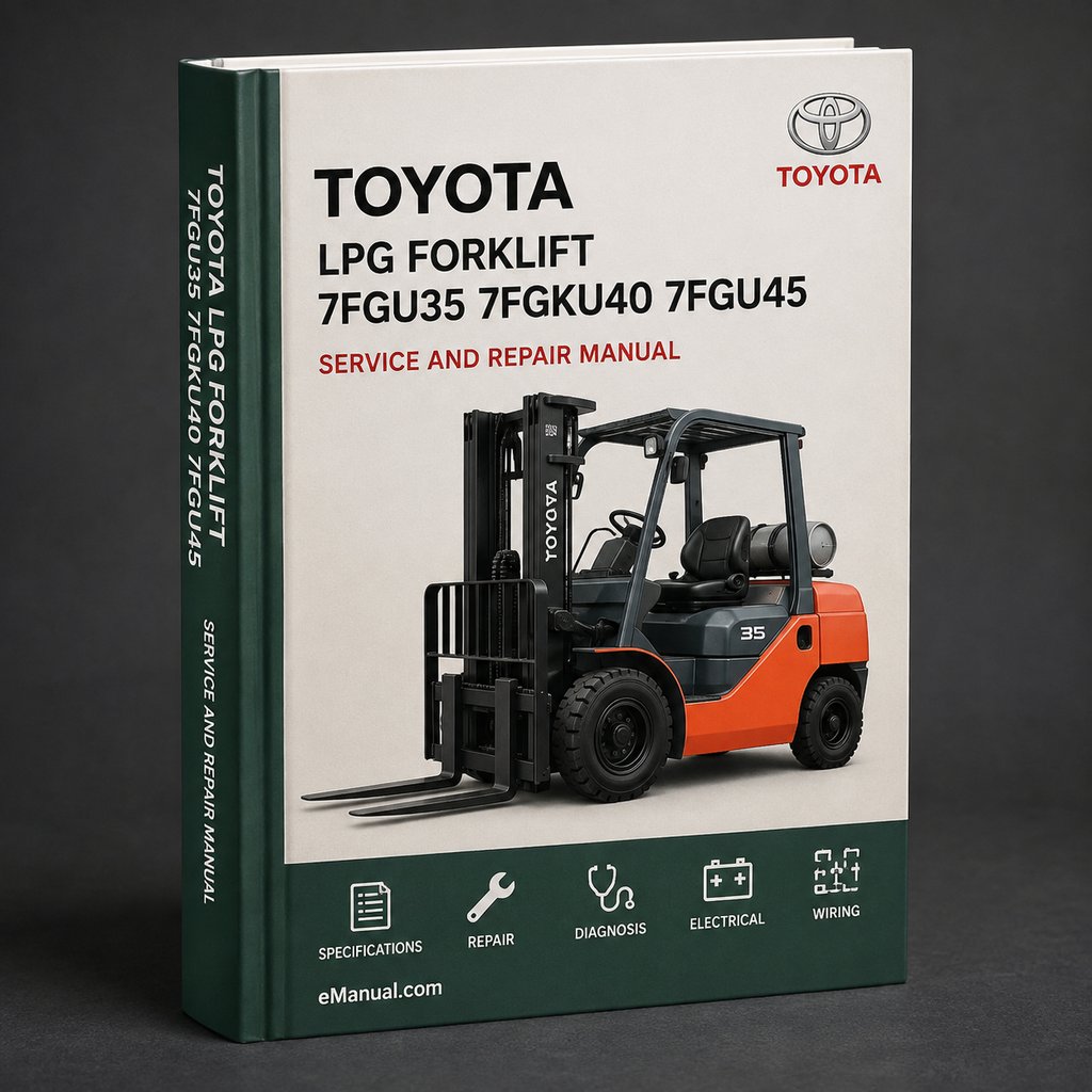 Toyota LPG Forklift 7FGU35 7FGKU40 7FGU45 7FGAU50 7FGU60 7FGU70 7FGU80 7FGCU35 7FGCU45 7FGCU55 7FGCU60 7FGCU70 Service Manual