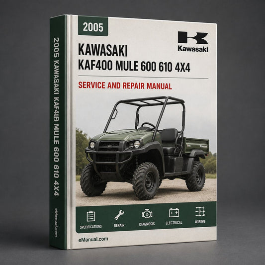 Kawasaki 2005 Kaf400 Mule 600 610 4x4 Atv Service Repair Man