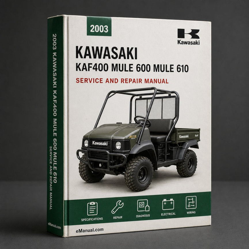 Kawasaki KAF400 Mule 600 Mule 610 2003-2009 Service & Repair Workshop Manual Download PDF