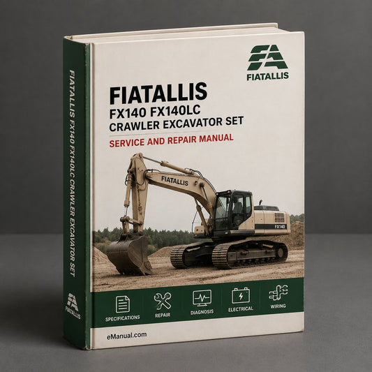 FiatAllis FX140 FX140LC Crawler Excavator Manual Set Parts Manual Service Repair Manual Operators Manual